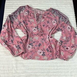 Gypsies & Moondust Women's Floral Long Sleeve Blouse  Size L Preowned L